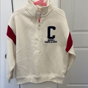 NWT Classic Cream and Red Baseball Sweatshirt